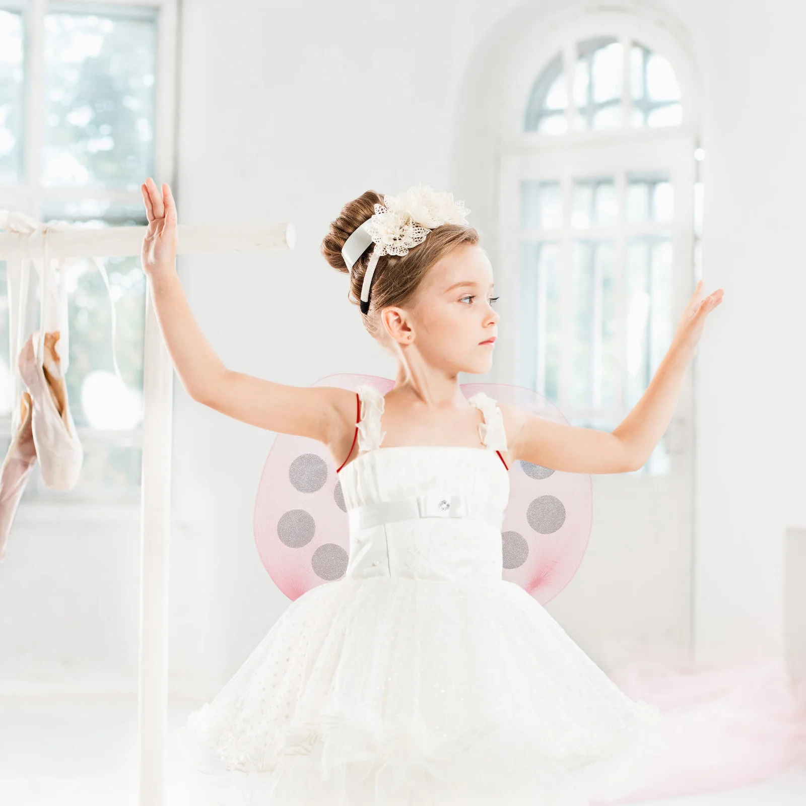 Girls Ladybug Wings Fairy Wings Dress Up Costume Cosplay Prop Kids Birthday Party Halloween Carnival Birthday Party Games