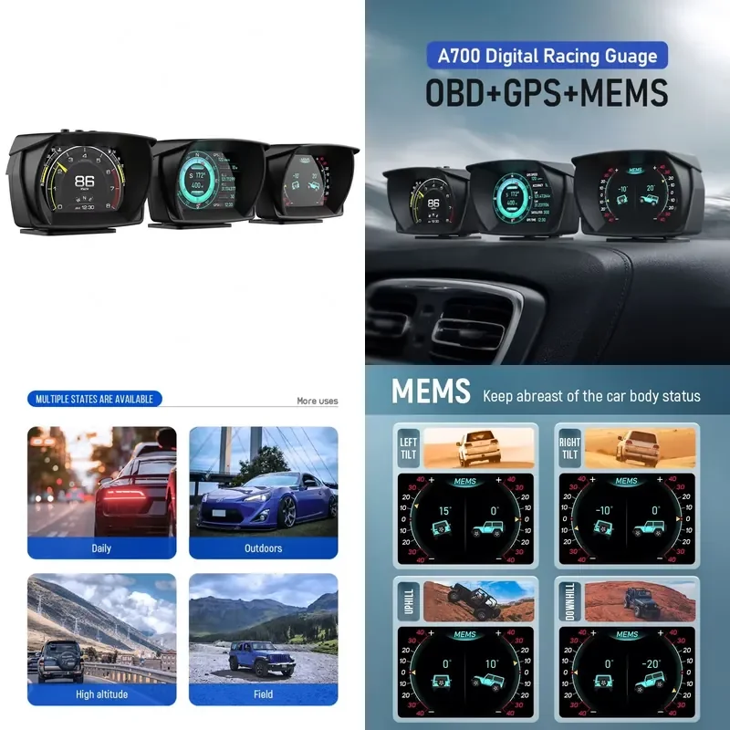 2026 Sale Navihua Multiple Interface Heads up Display Speedometer Smart Gauge OBD2 Car Speed