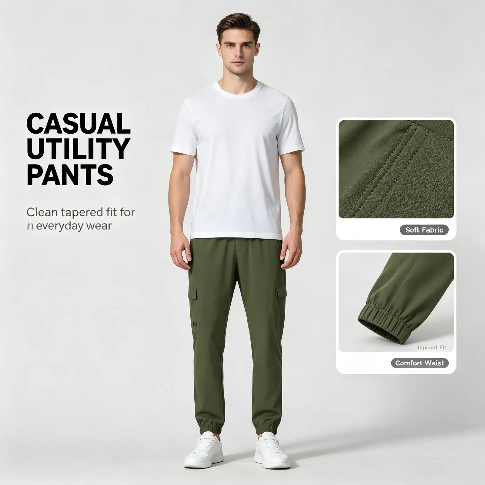 Under Armour Men's Casual Utility Pants, Slim Tapered Fit Stretch Trousers, Solid Color Streetwear Pants with Pockets