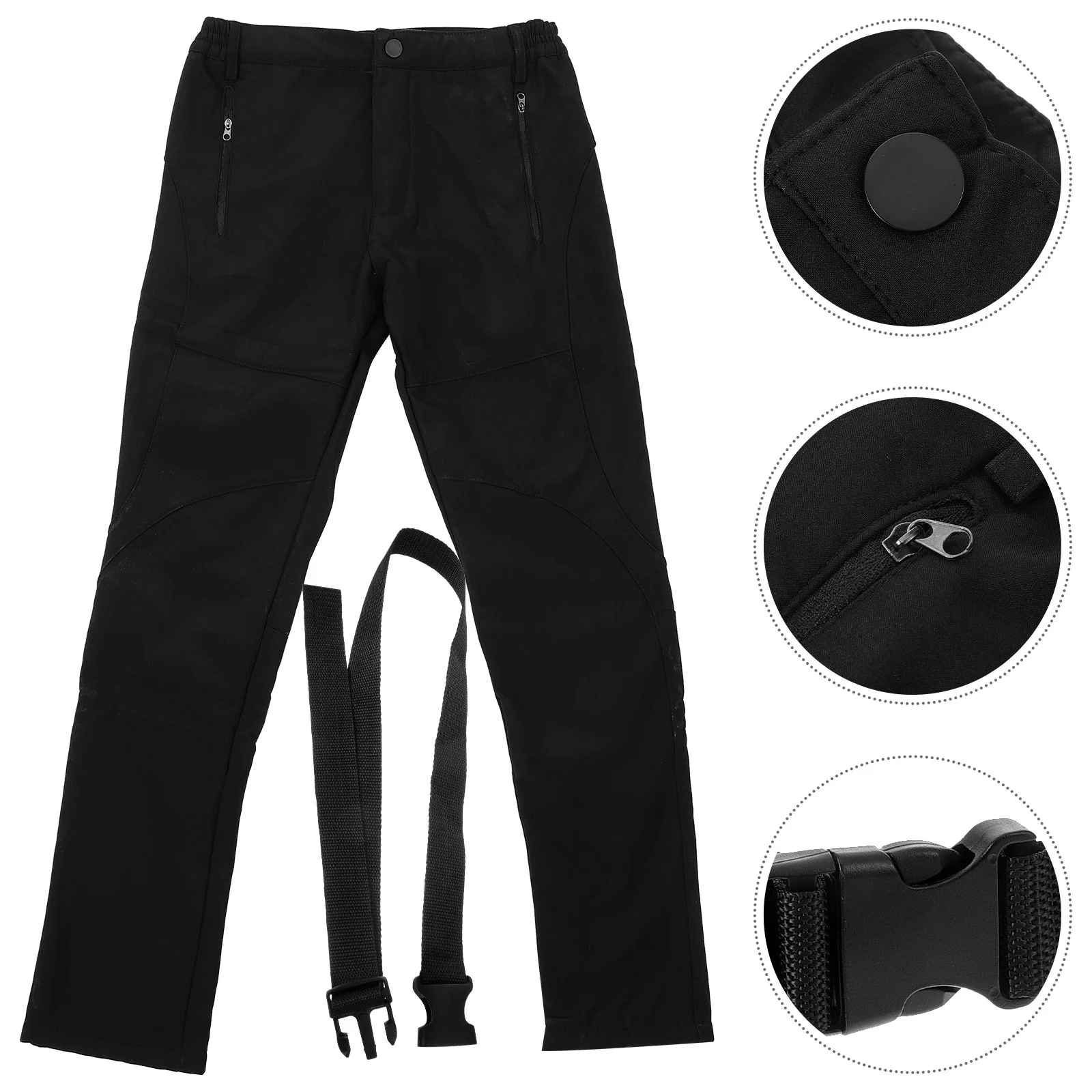 

Women Thick Warm Fleece Softshell Pants Fishing Camping Hiking Skiing Pants Waterproof Windproof Pants Size S (Black)