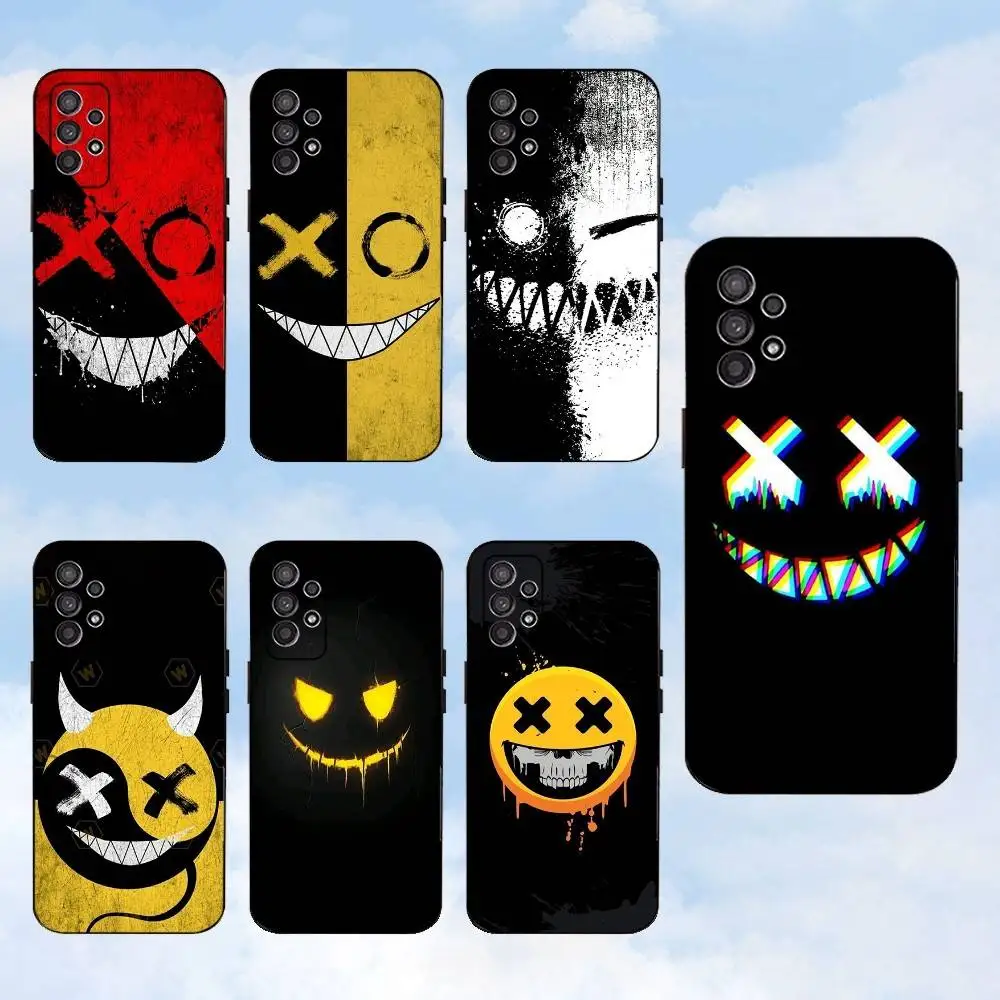 

S-Smiling D-Devil Graffiti Phone Case For Samsung S25,S24,S23,S22,S21,S20,S10,Ultra,Plus,Lite,FE,Soft Silicone Black Cover