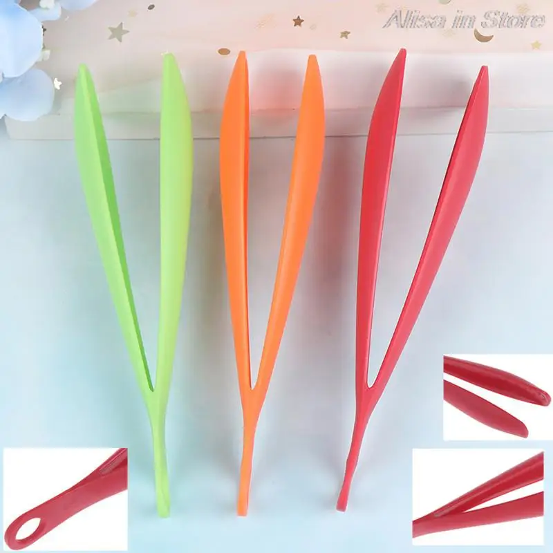 Pinzas de plástico para alimentos de 14,7x1,8 cm de 3 colores, pinza para barbacoa antiadherente, pinza de cocina para ensalada, utensilios y accesorios