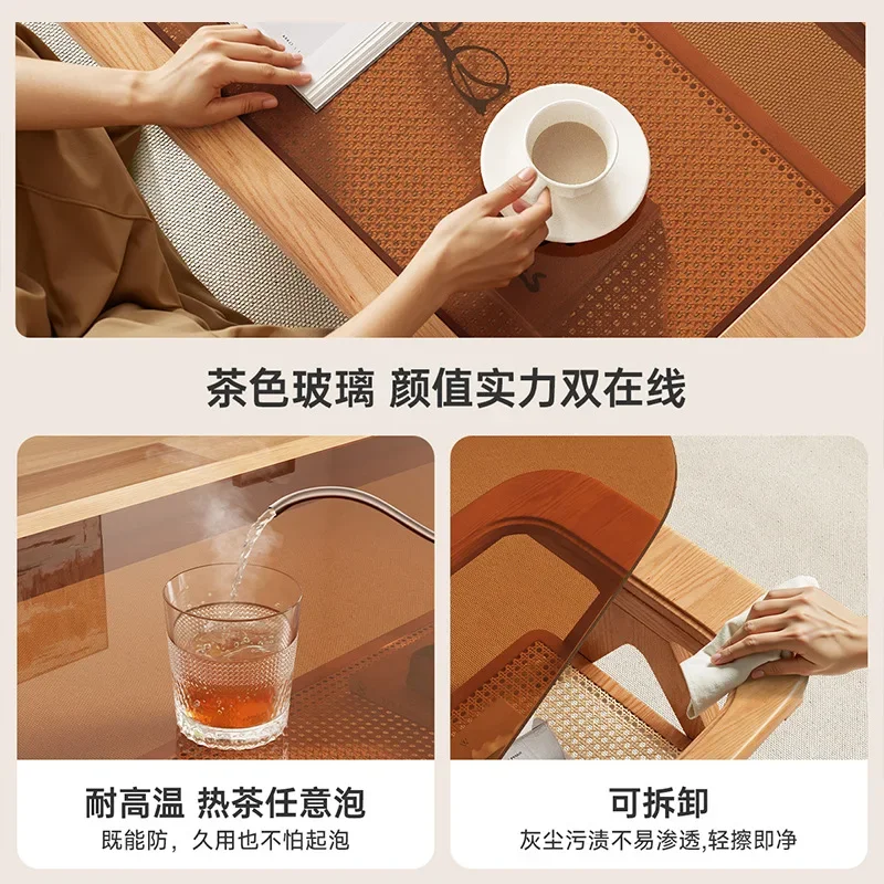 خشب متين، طاولة قهوة، غرفة معيشة، منزلية، شقة صغيرة بسيطة وغير رسمية، حديثة #3