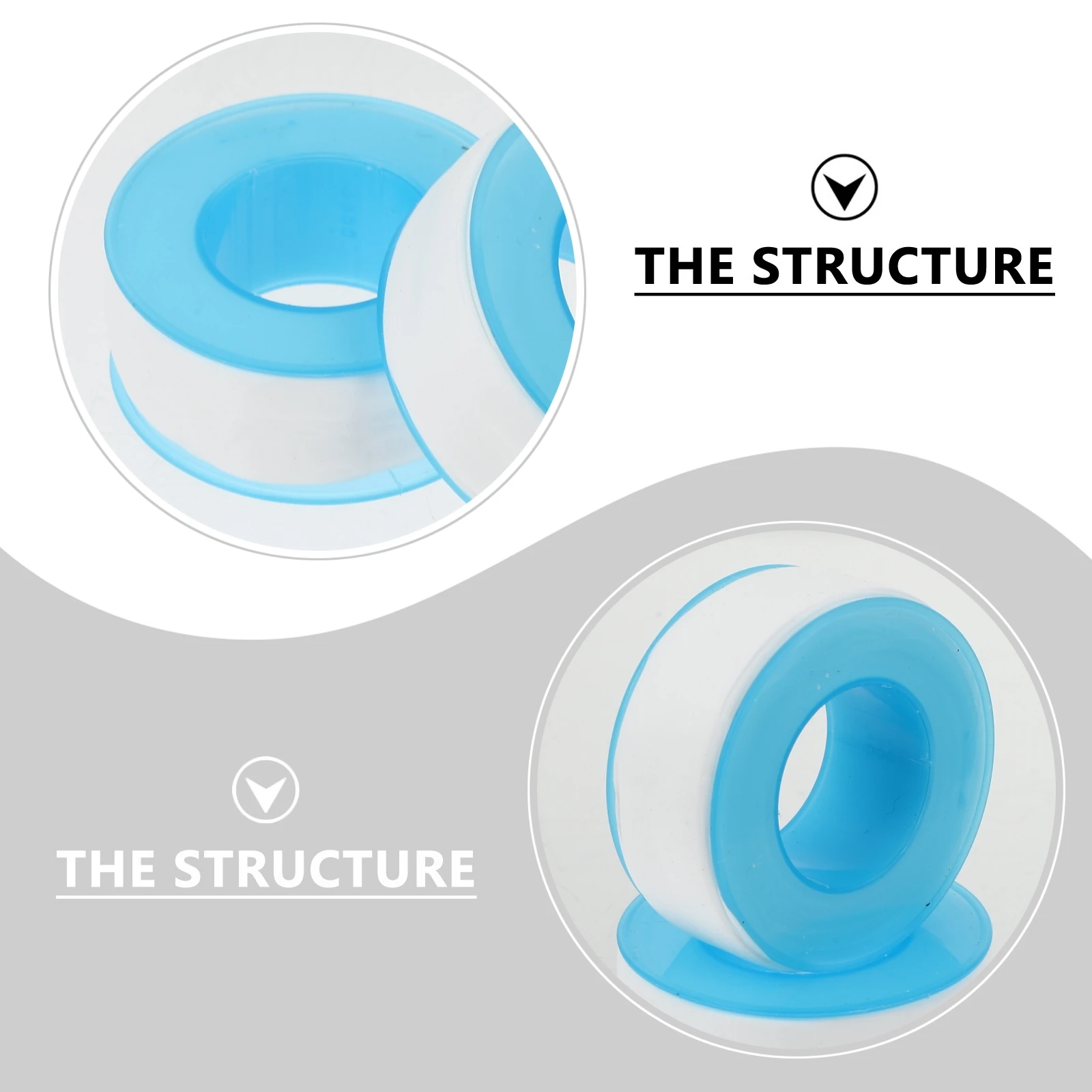 

10 Rolls Tape Waterproof Sealing Sturdy Tapes Anti-leak Convenient Faucet Camouflage PTFE Tube White Multipurpose