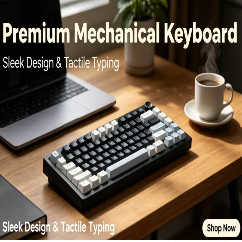 K81 RGB Mechanical Keyboard Customizable Hot-swappable PBT Keycaps with Knob 7 Layer Battery Triple Mode GasKet