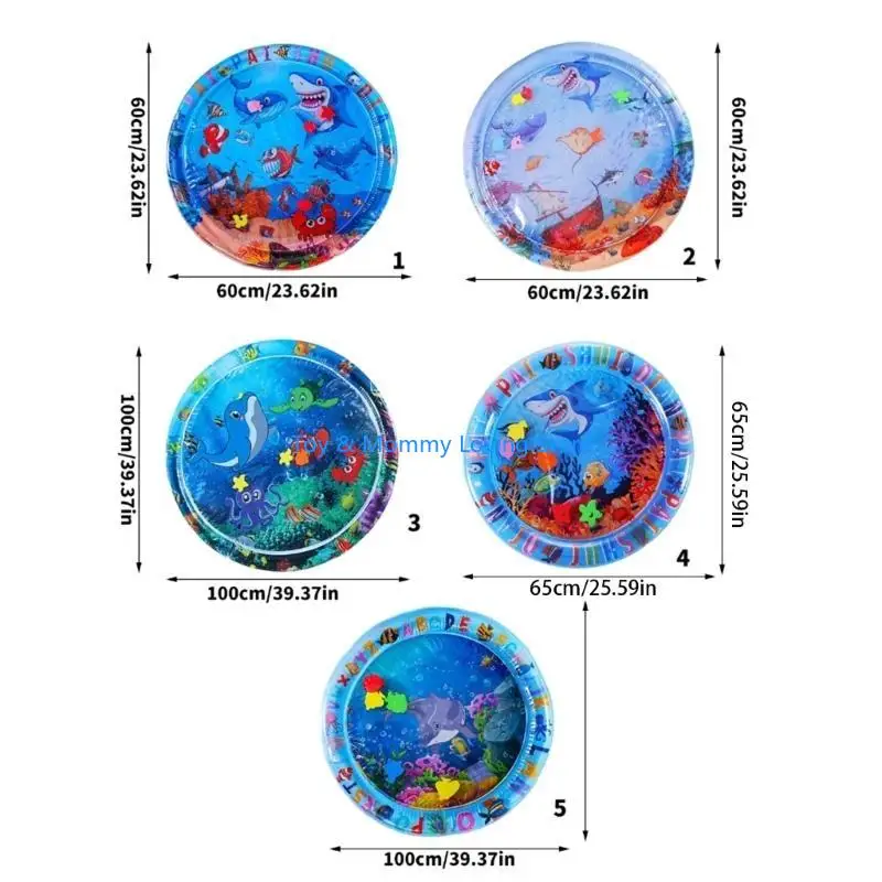 Y1QF Alas Lantai Pengembangan Tikar Bermain Air Bayi PVC Portabel Mendorong Latihan Waktu Perut dan Eksplorasi Sensorik