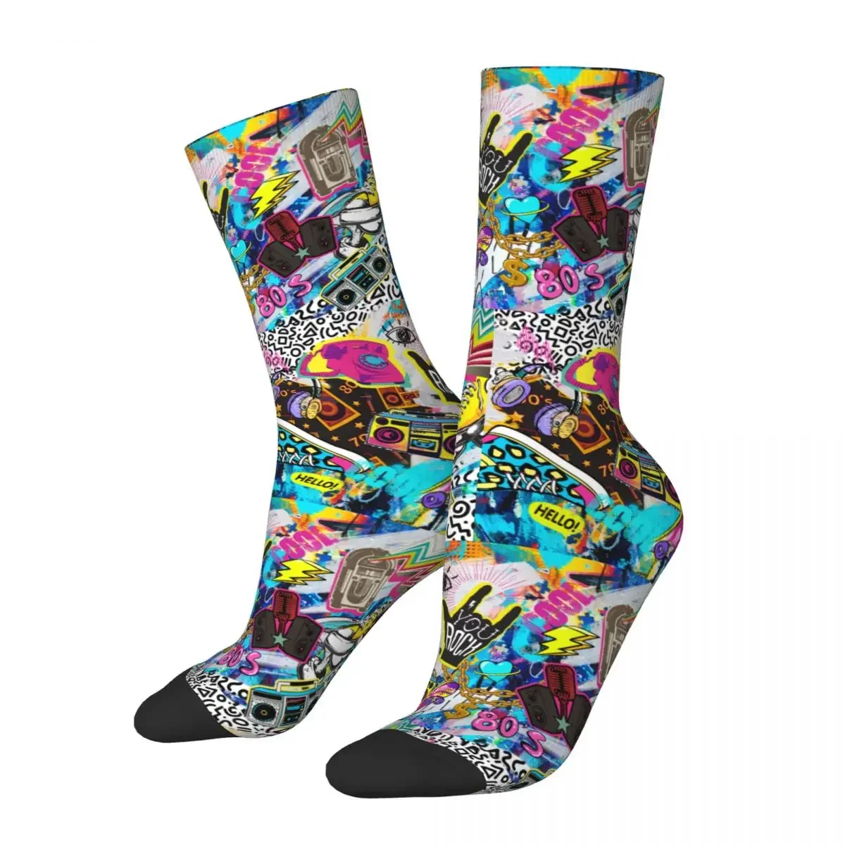 Crew Socks 80s Accessories Costumes Merch for Men Sweat Absorbing Printed Socks Spring Autumn Winter Small Gifts