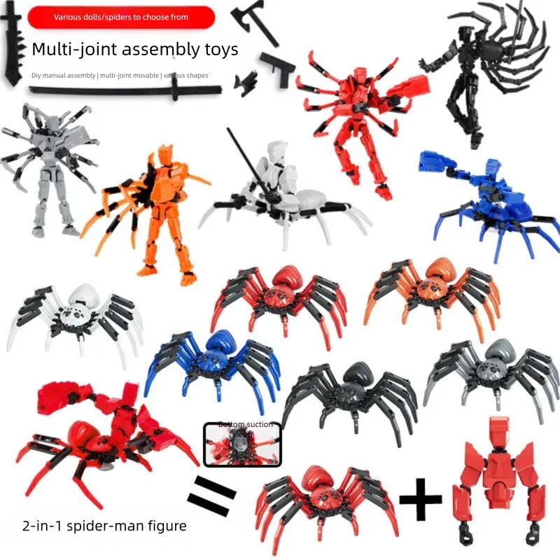 Multi-Jointed Movable 13 Action Figure 3d Printed Shapeshift Spider Dummy Robot DIY Assembly Model Creative Puzzle Adult Gifts
