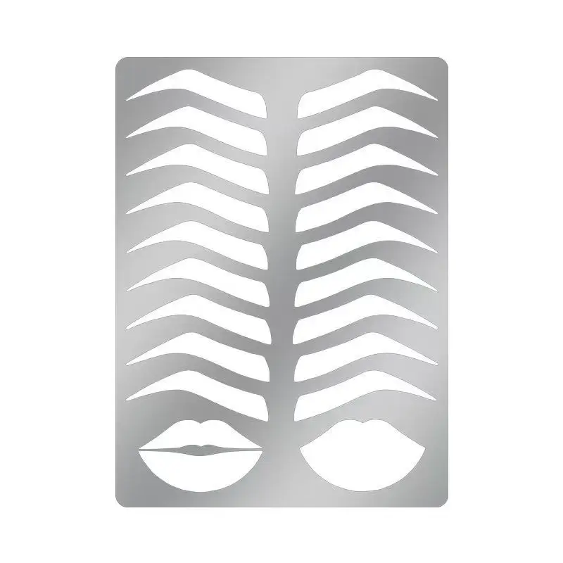 

Reusable Permanent Makeup Eyebrow Practice Stencil Lips Metal Template Waterproof Microblading Grooming Styling Tattoo Supplies