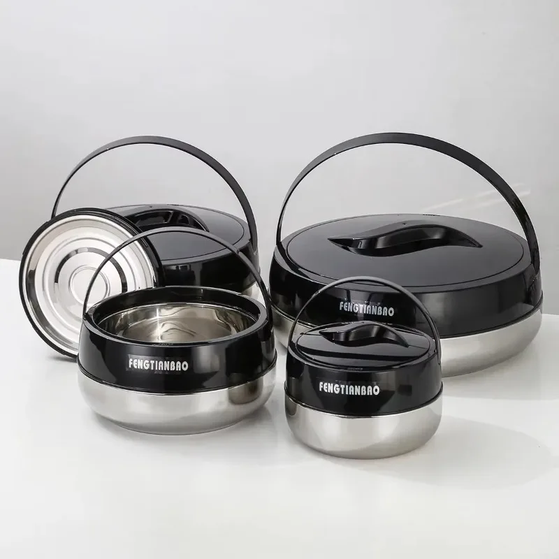 Stainless steel food warmer set Double layer hot pot set Plastic lunch box Food container