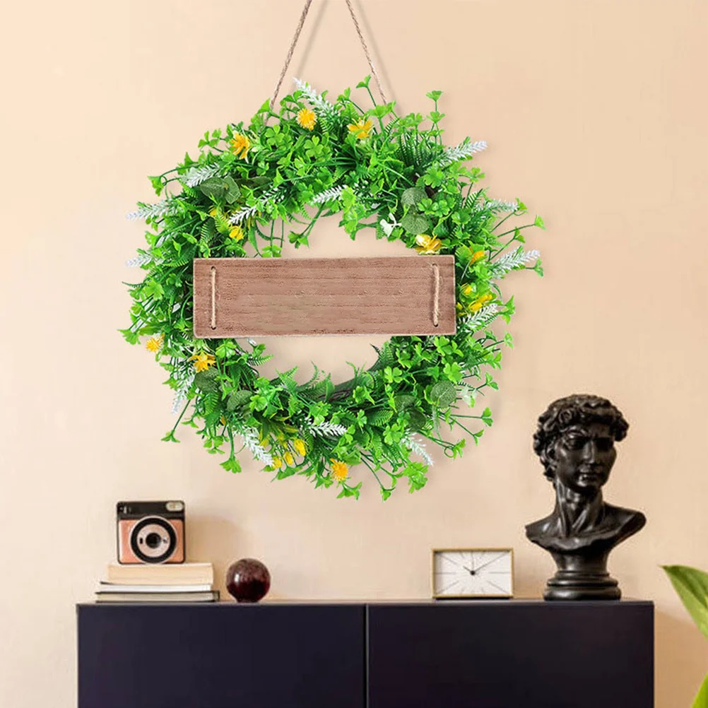 

Premium Artificial Leaf Wreath Spring Welcome Door Wreath Front Entrance Decoration No Maintenance Front Door Adornment