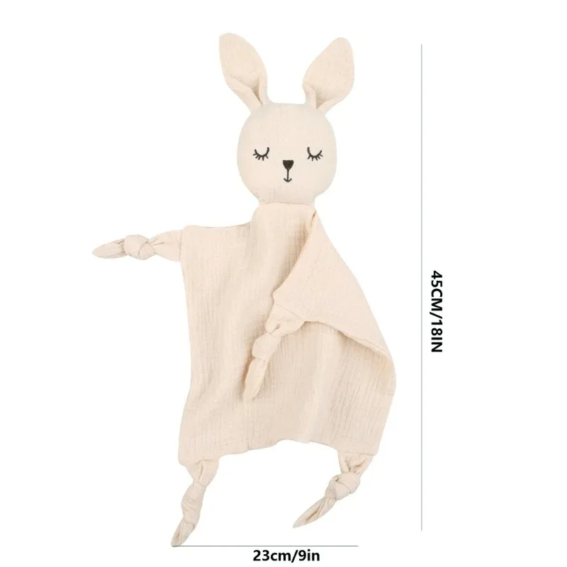 Personalized Name Gauze Baby Towel Bunny Ear Rabbit Doll Baby Comforters Blanket Soothing Towel Security Blanket Doudou