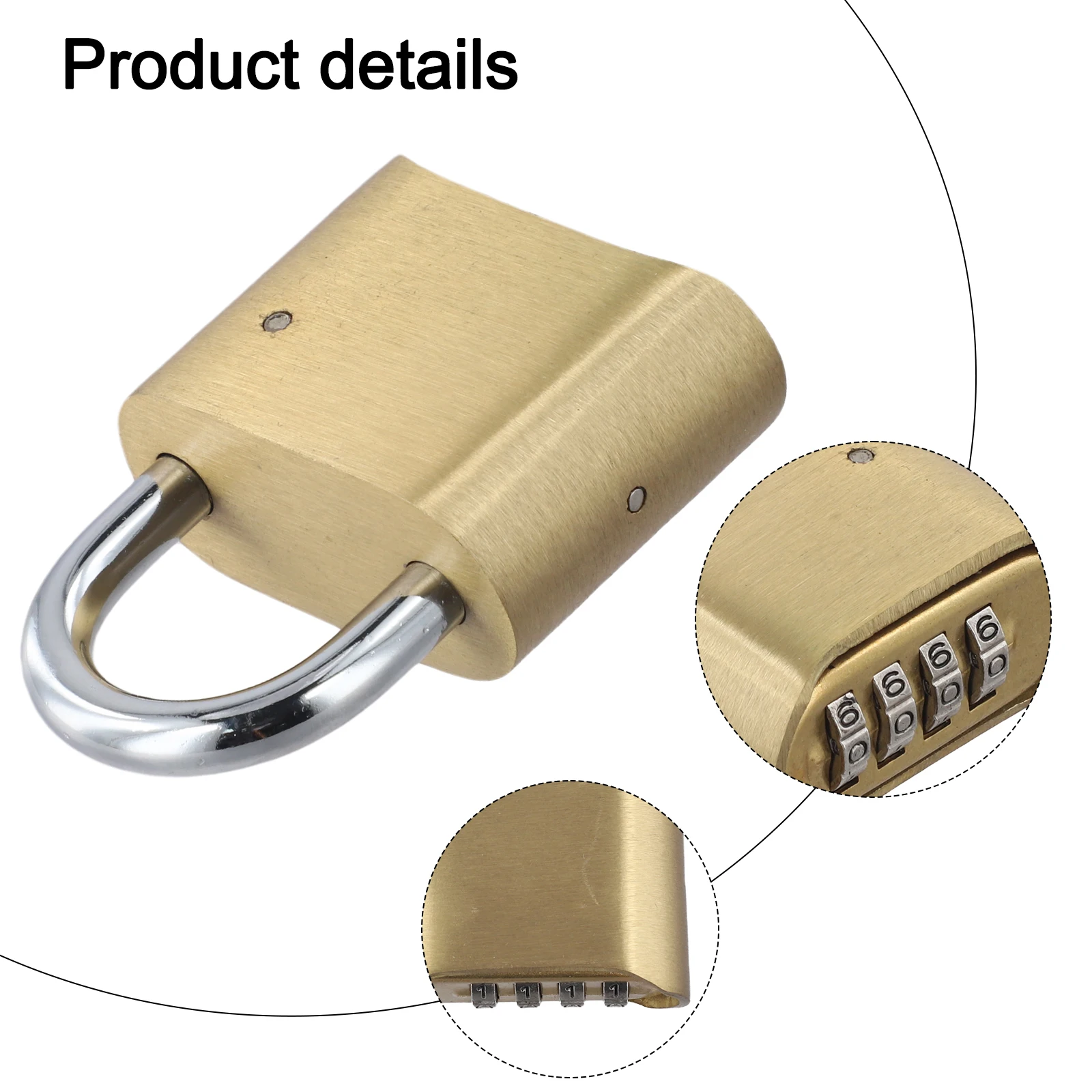 4 Digit Combination Lock with Brass Alloy Body for Securing Cabinets Backpacks Luggage Sheds and Outdoor Storage