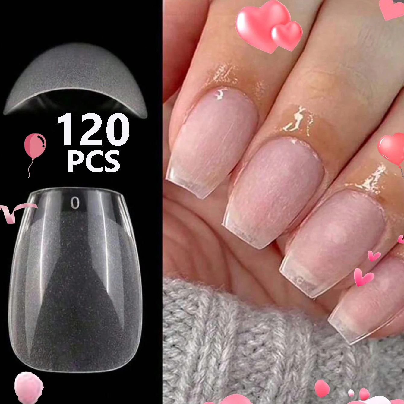 120 Stück kurze, mandelförmige, halbmattierte Kunstnägel – perfekt für Nageldesign und Nagelverlängerungen im Salon, ideal für Dates und den Alltag – Detail 10