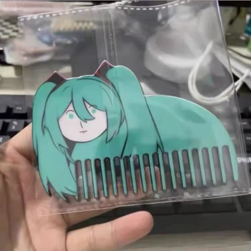 Hatsune Miku doppelseitiger Haarkamm Kunststoff Cartoon Anime Lustiger Ausdruck Pack Kamm Modell Spielzeug Cosplay Requisiten Kreativität Geschenke