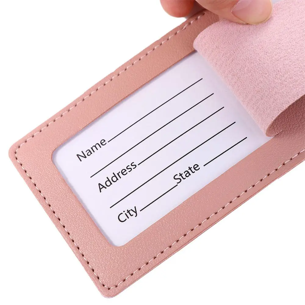 5pcWomen Men Luggage Tags PU Leather Travel Accessories Suitcase ID Address  Travel Accessories Luggage Tag Boarding Pass JJ3776