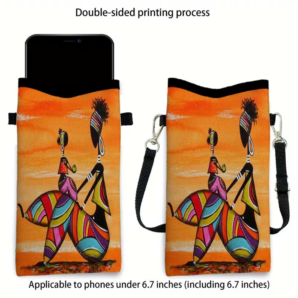 Abstrakte Charaktere Mode Handytasche Multifunktionale Umhängetasche Handytasche Verstellbarer Riemen Umhängetasche für Frauen4.19 – Detail 12