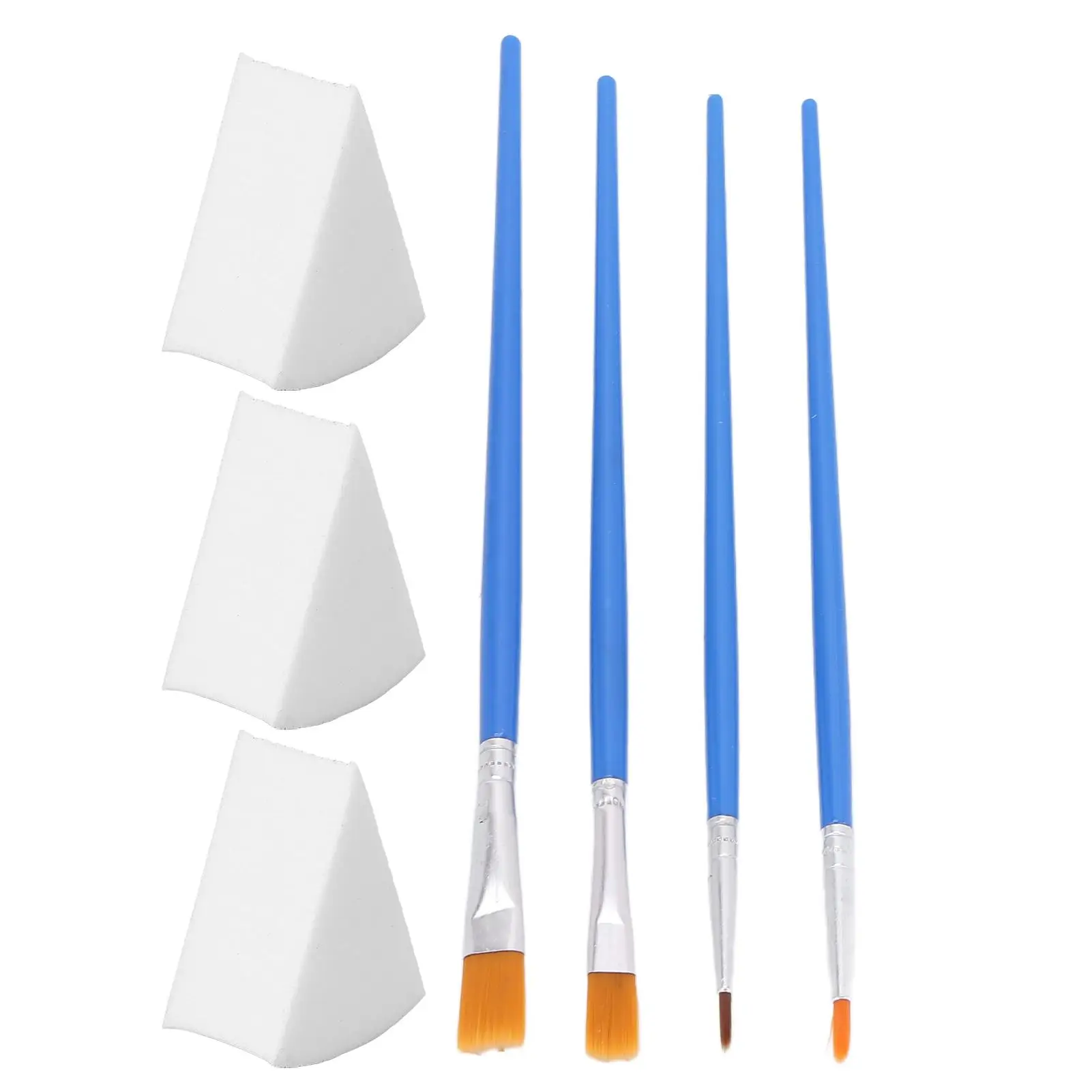 مجموعة فرش رسم الجسم بمقبض ناعم لمستلزمات وإسفنجات الألوان المائية الزيتية من الأكريليك #4