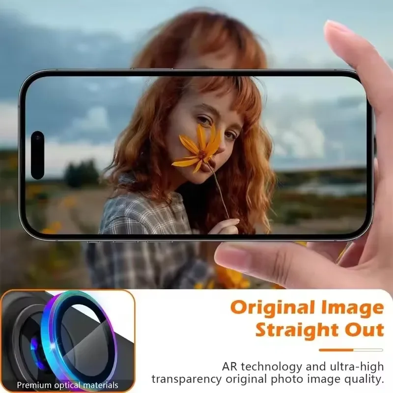 Металлическая защита камеры для iPhone 17 pro Max 17 Air 14 15 16 pro Max plus кольцо из сплава с задней крышкой объектива из закаленного стекла