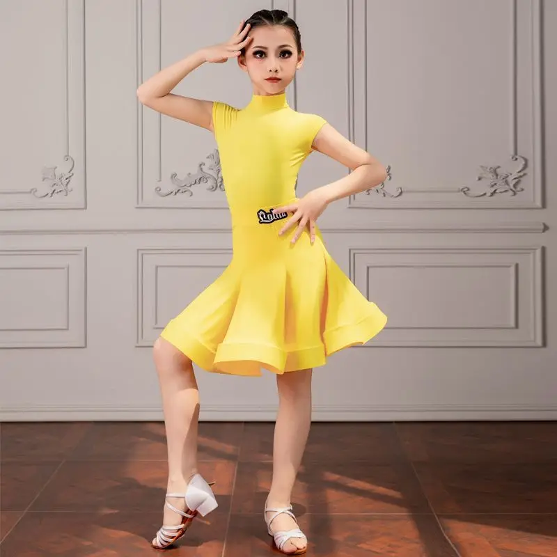 ชุดแข่งขันเต้นรำลาตินฉะฉะสำหรับเด็กหญิงและเด็กชุดการแสดงมืออาชีพแขนกุดระดับไฮเอนด์ในฤดูร้อน