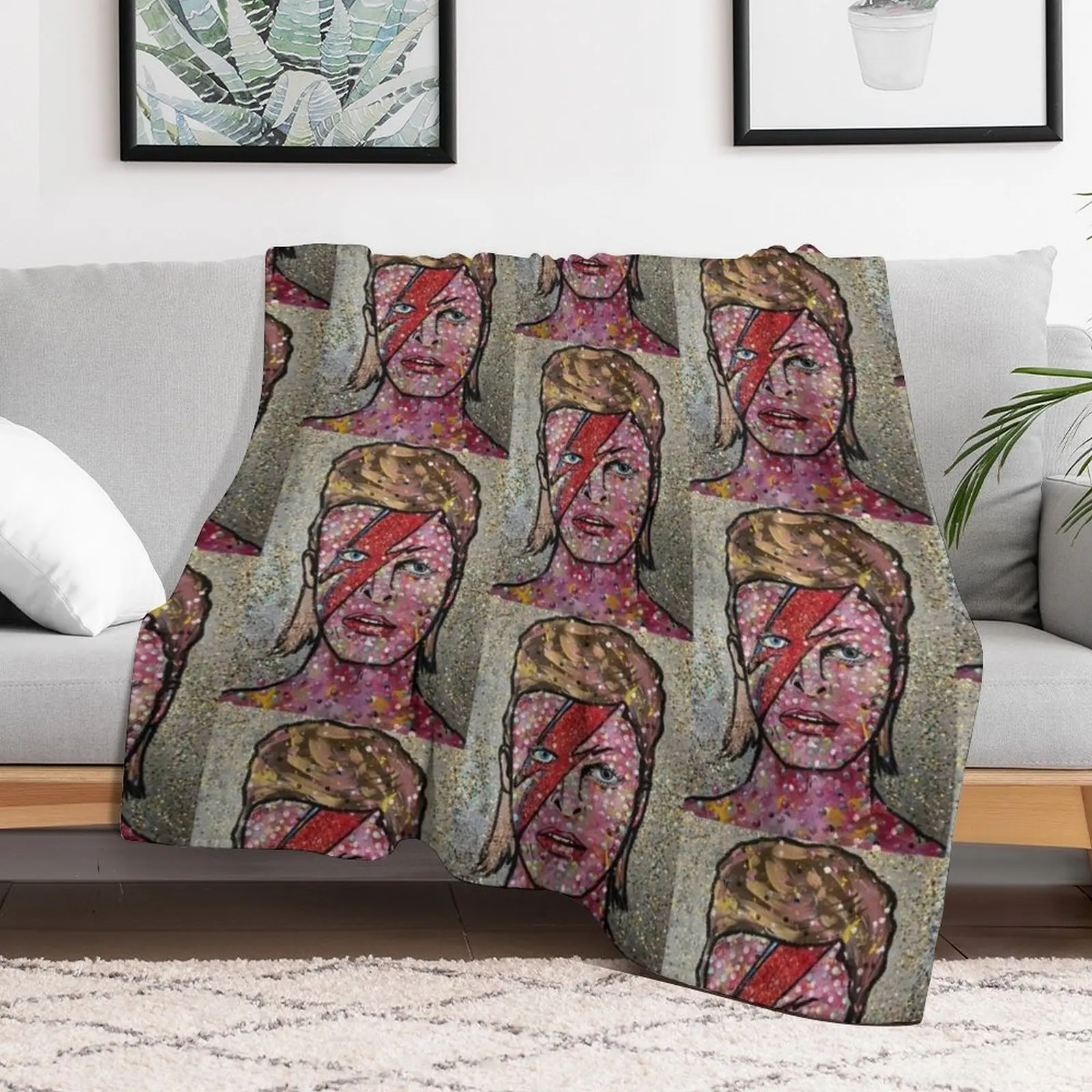 Bowie Throw Blanket Camping Stuffeds Nap Blankets