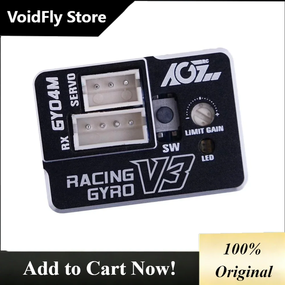 VoidFly AGFRC GY04M V3 Aluminum Case High Stability Mini Gyro Dual Gain Steering Tuned Gyro For RC Mini-Z Car Drift F1 Touring O