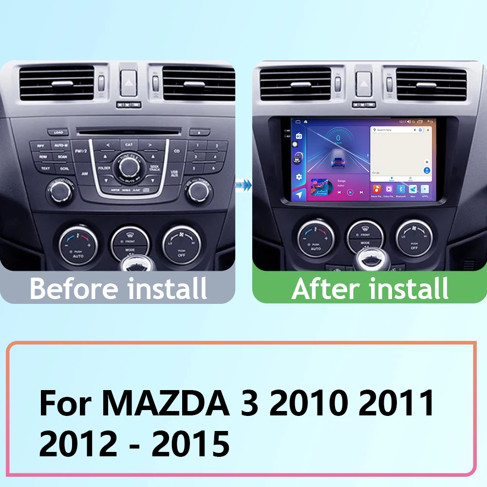 Car Android For MAZDA 3 2010 2011 2012 - 2015 Auto Radio Stereo Head Unit Multimedia Player GPS Navigation NO 2din DVD 5G Wifi