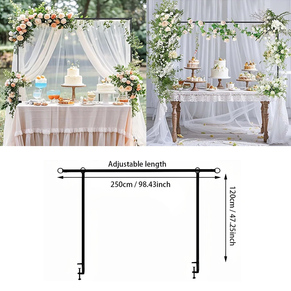 

Over The Table Rod Stand with Clamps Adjustable Length Suitable For Table Balloon Flower Arch Stand Kit Wedding Party Decoration