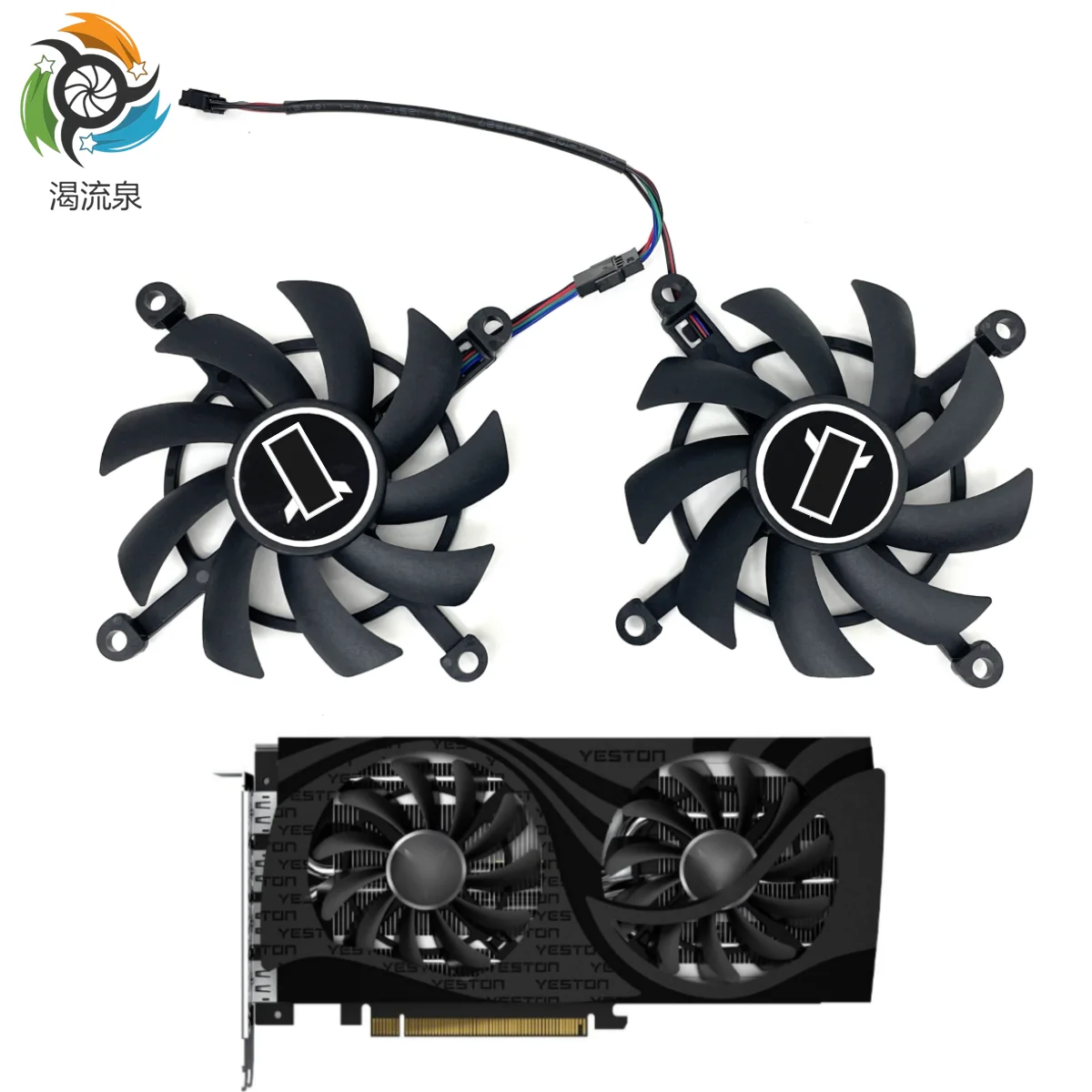 

New 2Pcs 85mm 12V Graphics Card Cooling Fan For YESTON RTX 3050 3060 3060 Ti RX 6500 6600 6600 XT GAGE Graphics Card Cooler fan