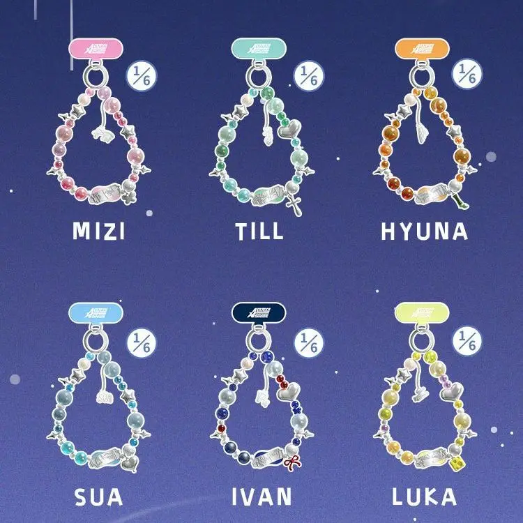 6Pcs/Lot Alien Stage Rabbit Series 2nd Gen Phone Chain Mizi Till Hyuna Sua Ivan Luka Character Bead Charm Wrist Lanyard Gift