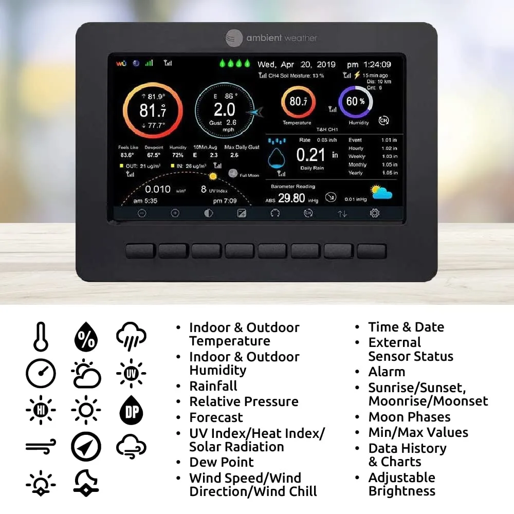 Station météo intelligente WS-2000 météo ambiante avec surveillance et diagà distance WiFi