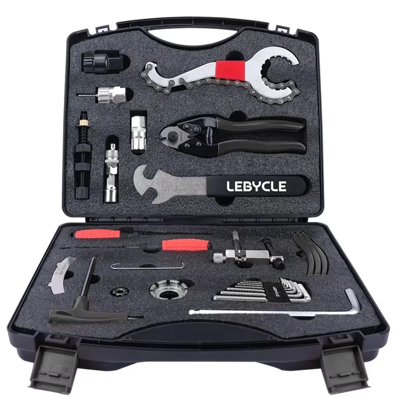 Bicycle repair tool set maintenance MTB bicycle tool kit spoke wrench chain freewheel bottom bracket removal tool box