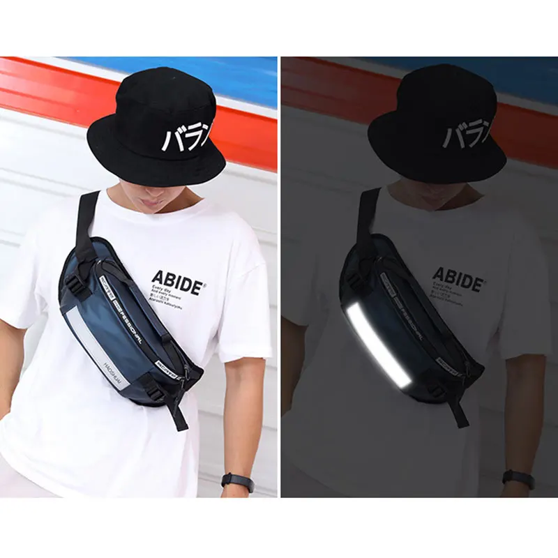 Fashion Outdoor Waistpack Running Waistpack Reflective Strip Chest Bag Phone Bag Close-Fitting Fanny Pack Portable