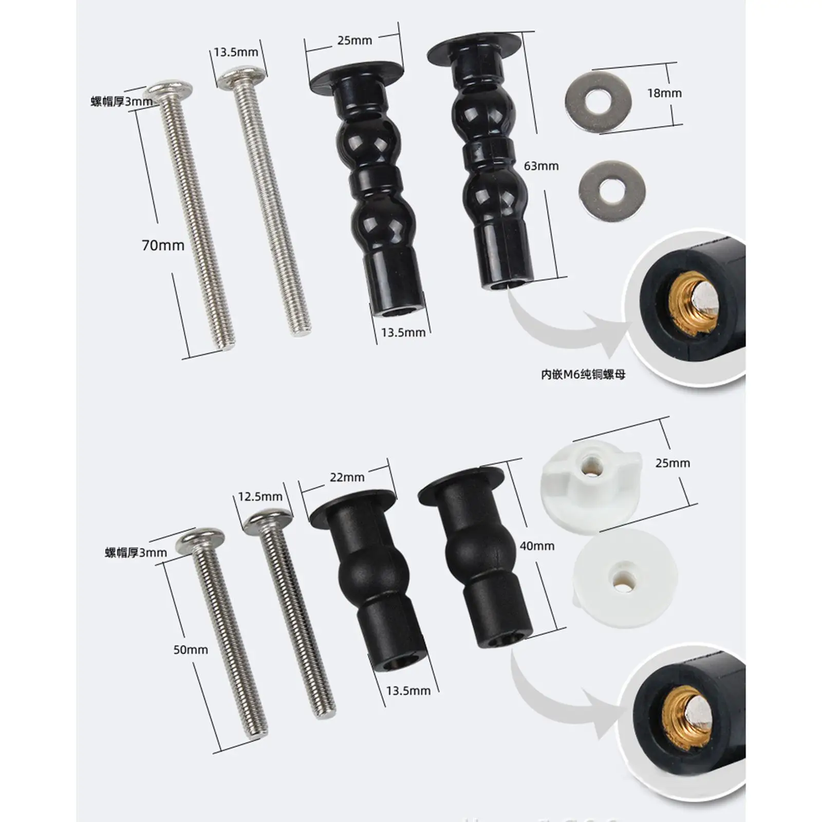 Toilet Seat Screws, Universal Expanding Screws, Toilet Seat Fixing Screws