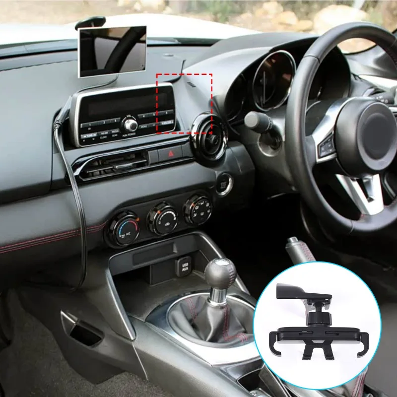 

ABS For 2016+ Mazda MX-5 Navigation Screen / Fiat 124 / Abarth 124 Phone Holder GPS Mount Car Accessories