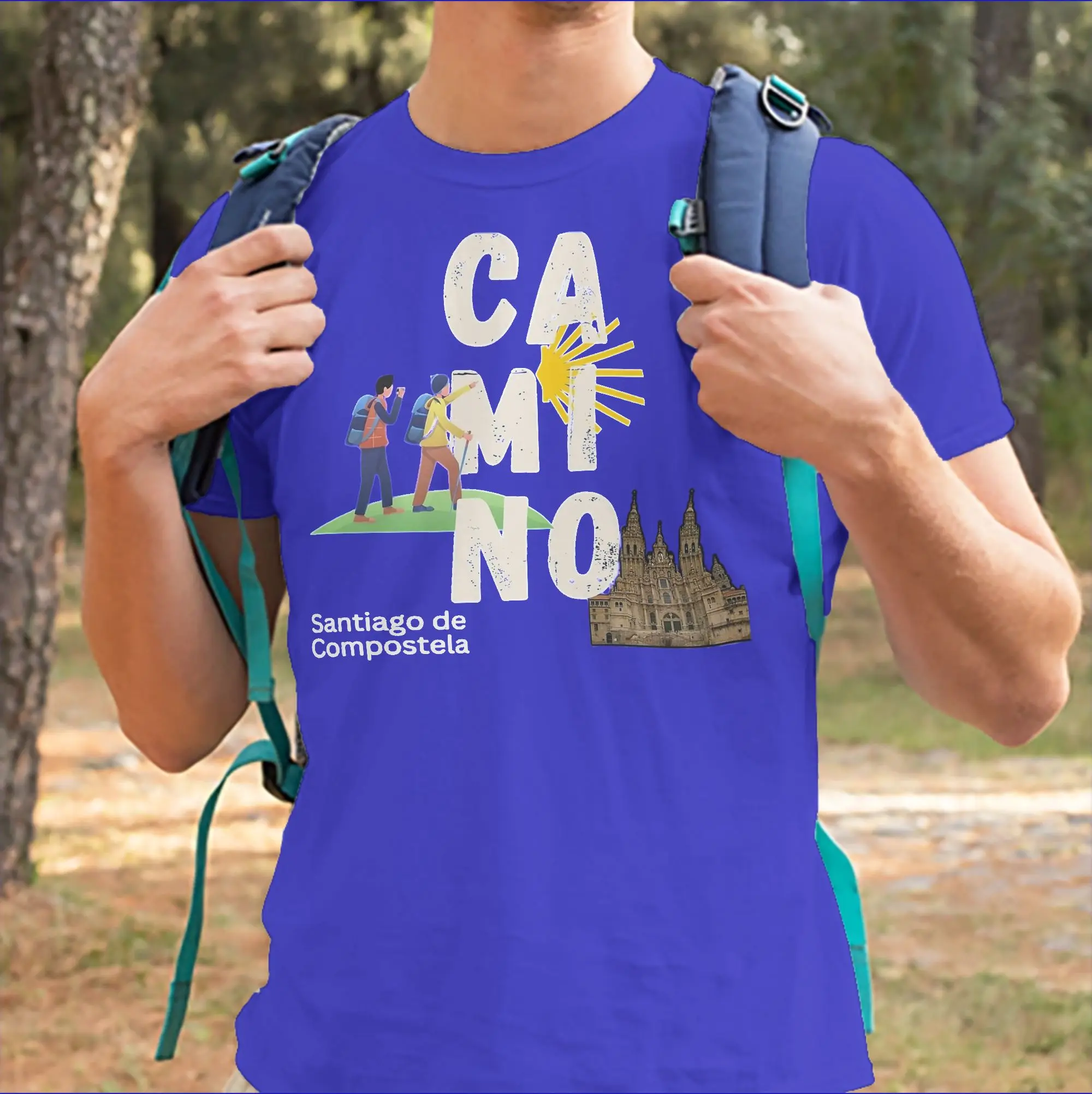 Camino de Santiago de Compostela typography T-Shirt for Men Women O Neck Pure Cotton T Shirts  Short Sleeve Tees Summer Clothing