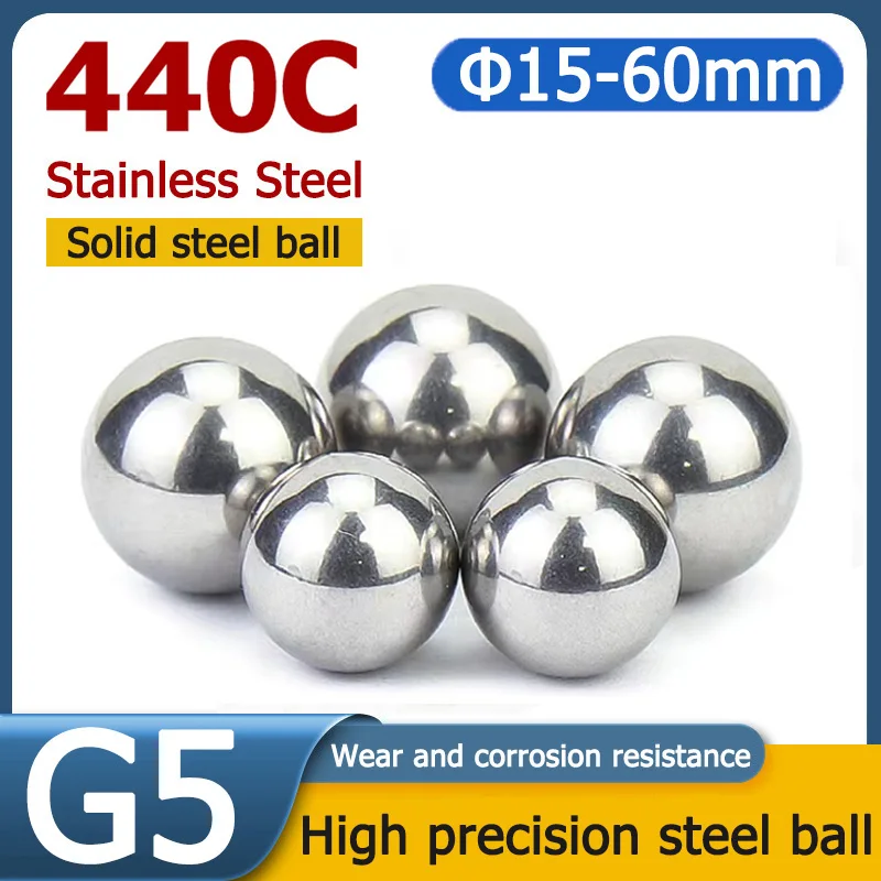 1-5pcs Solid Steel Ball 15-60mm 404C Stainless Steel G5 Grade Crimp Bead Anti-corrosion High Precision 16/17/18/20/25/30/38/50mm