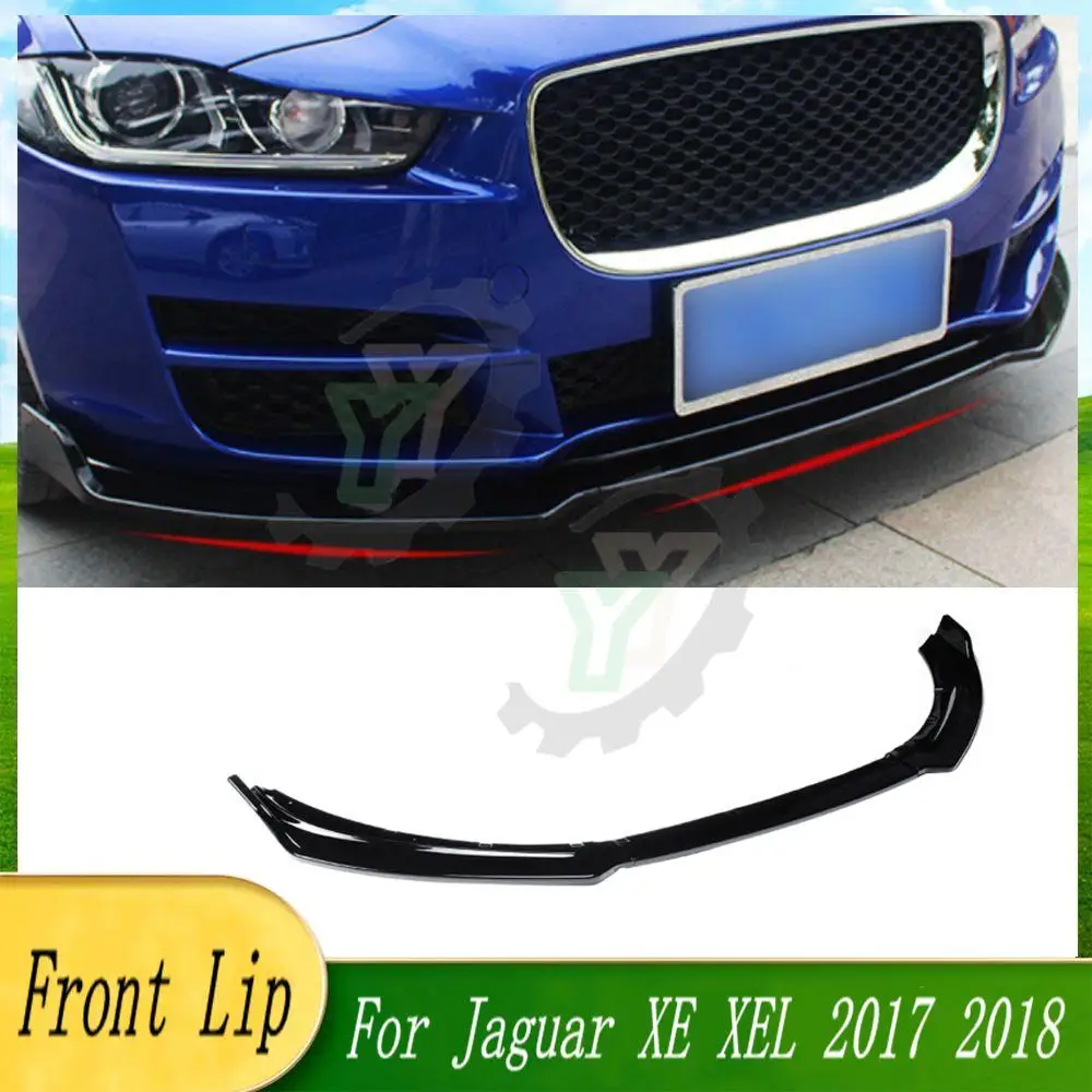 

2018 3PCS Front Bumper Lip Spoiler Splitter Diffuser Detachable Body Kit Cover Guard ForJaguar XE XEL 2017-2018 Car Accessories