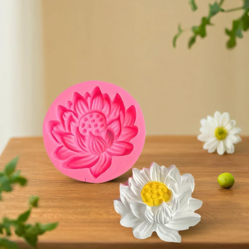 1 piece, lotus large, medium, small silicone mold, lotus chocolate flip sugar aromatherapy candle soap decorative mold