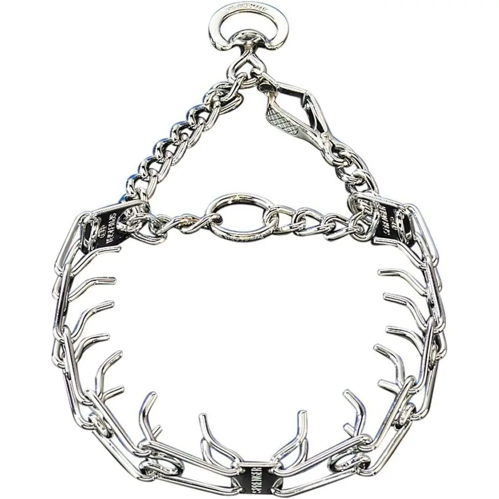

Chrome Plated Steel Training Prong Collar with Quick Release Snap or Dogs (23in (58cm) x 3.2mm)