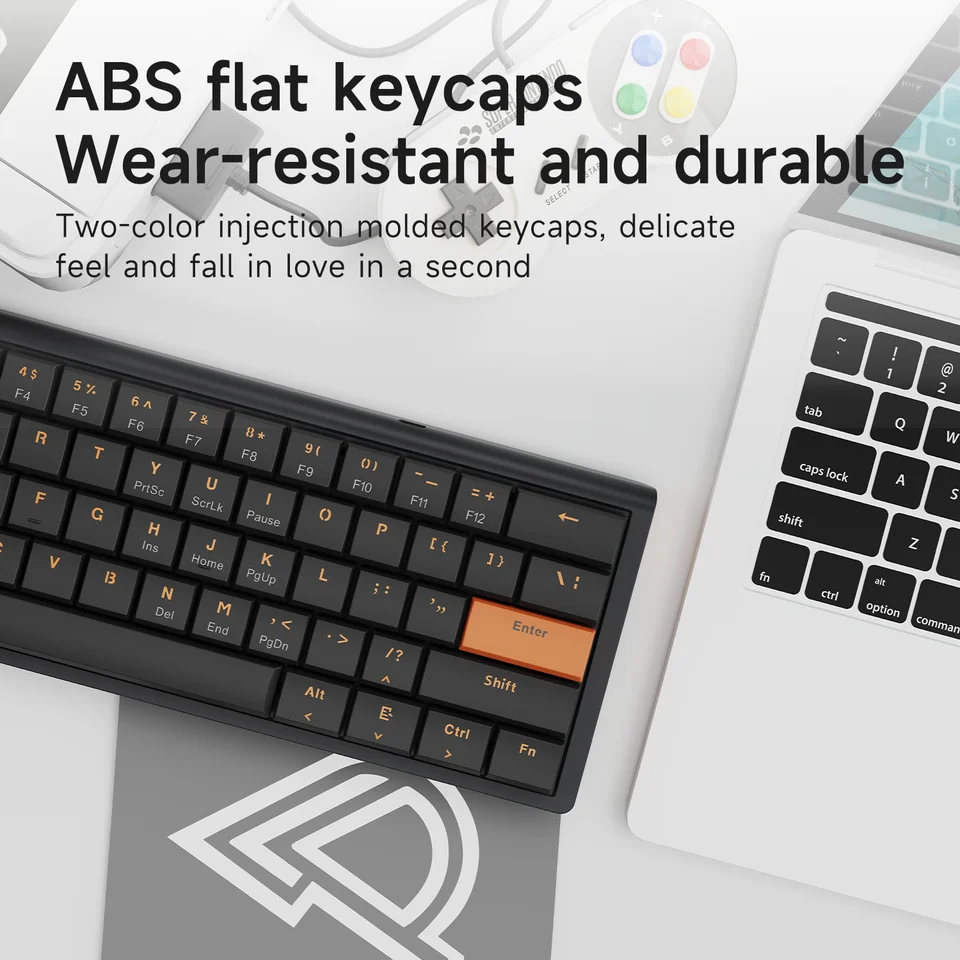 AJAZZ Wired Low-profile Mechanical Keyboard 61 ABS Flat Keycaps