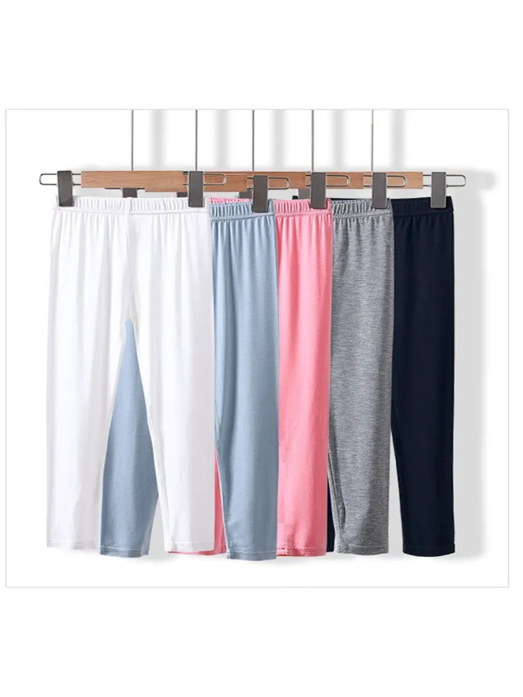 

new delivery 2024 spring summer skirt pants viscose 100-170 solid 2-13year children clothes kids baby students legging pant 2pc