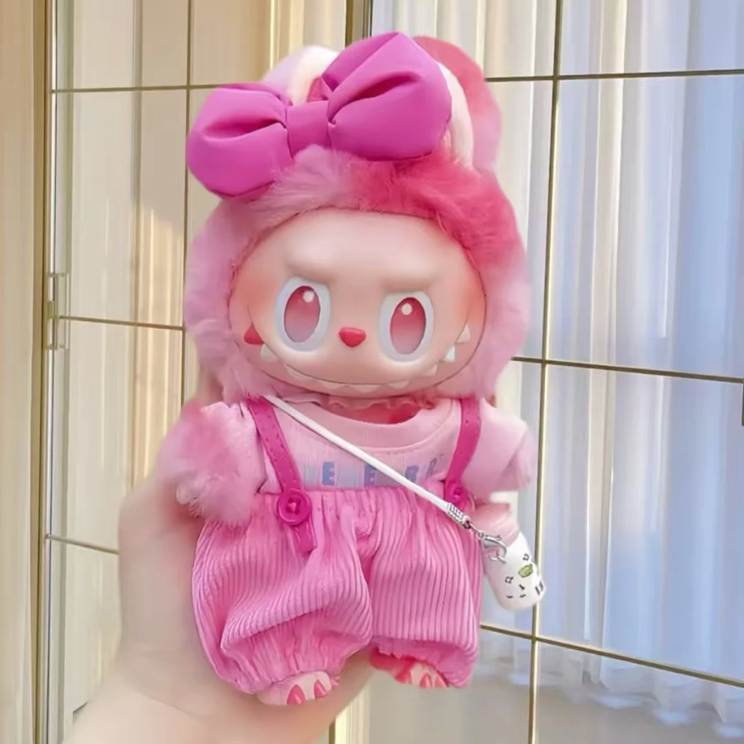 Cute for 17cm Labubu Plush Doll's Clothes Skirt Monster Outfit Accessories Clothing DIY Kids Gift Sweet Princess Dress Cloak