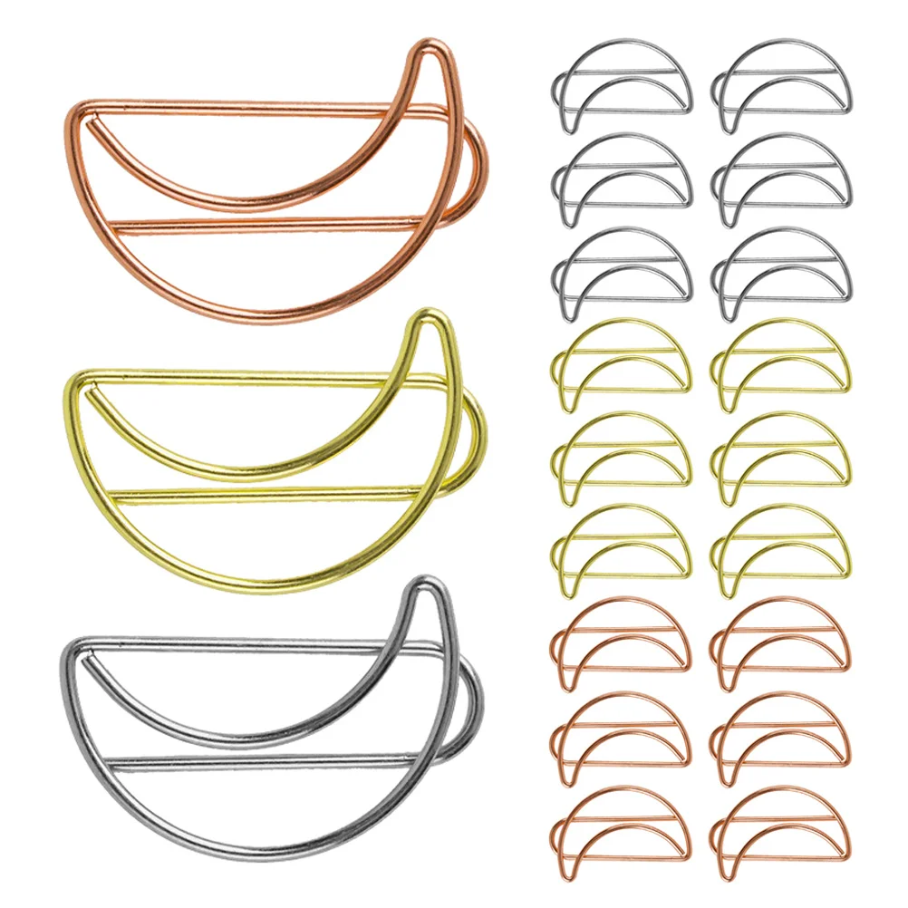 

30Pcs Moon Shaped Paper Clip Bookmark Colorful Decorative Page Holder for Office School Planner Notes Supplies