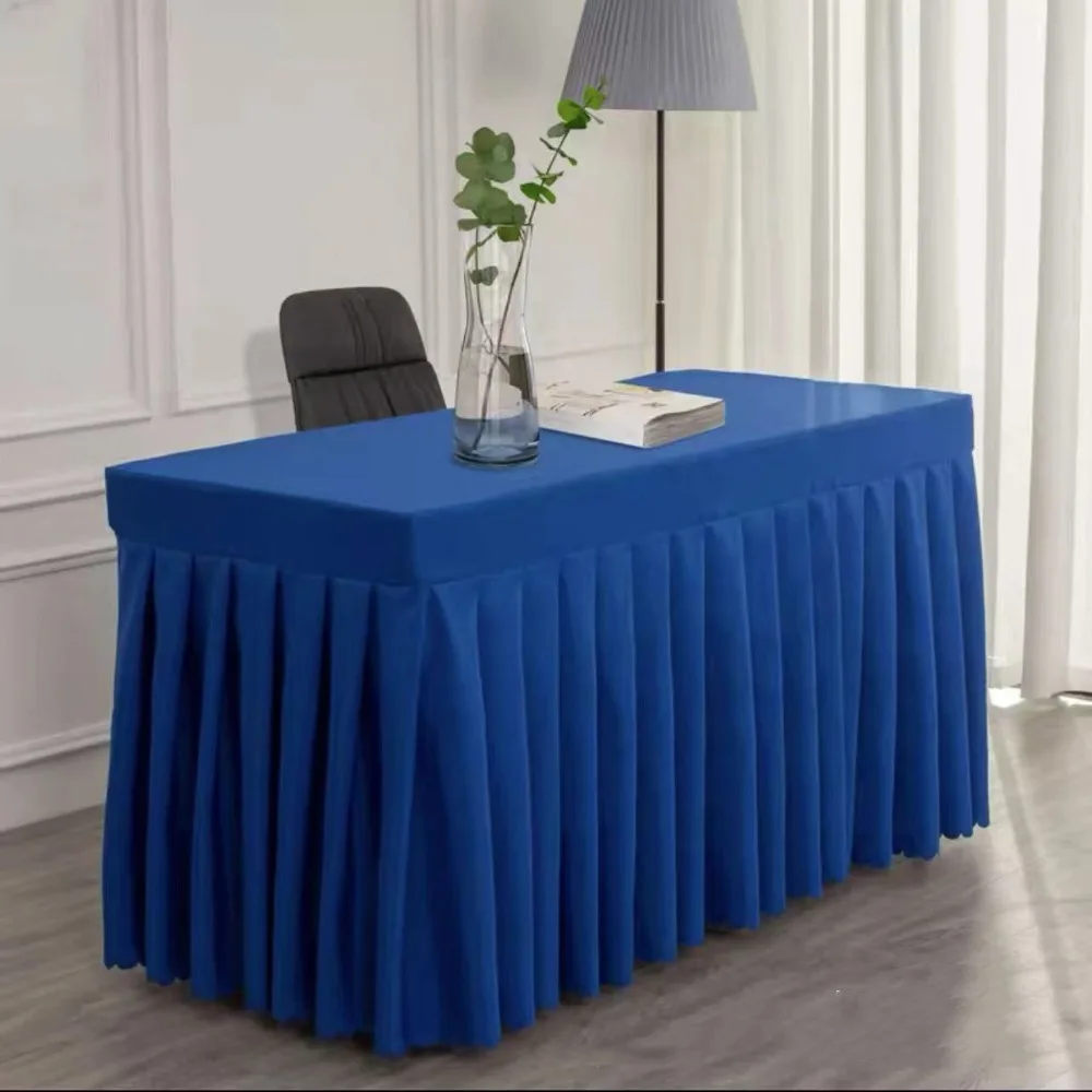 

Solid Color Rectangle Table Skirts Soft Thick Elastic Table Cloth Comfortable Skin Friendly Table Cloth Cover Wedding