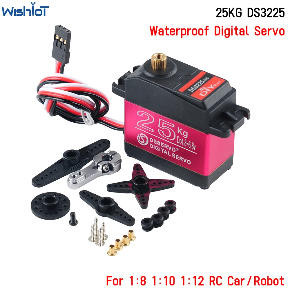 

DS3225 25KG Digital Servo Metal Gear High Torque Waterproof 180/270 Degree Control Angle for 1:8 1:10 1:12 RC Baja Car Robot