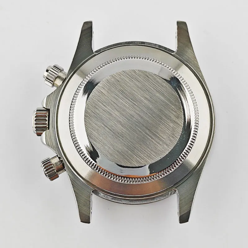 Silver and gold 39.5mm VK63 Case Gem Bezel quartz chronograph watch Custom logo Dial Fit VK63 Movement Sapphire Glass Watch Case