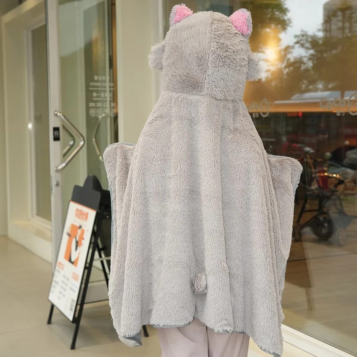 Adorable Animal Wild BoarHooded Blanket Hashibira Inosuke Soft Fleece Wearable Throw Blanket Cloak With Hat Xmas Gifts Boy Girl