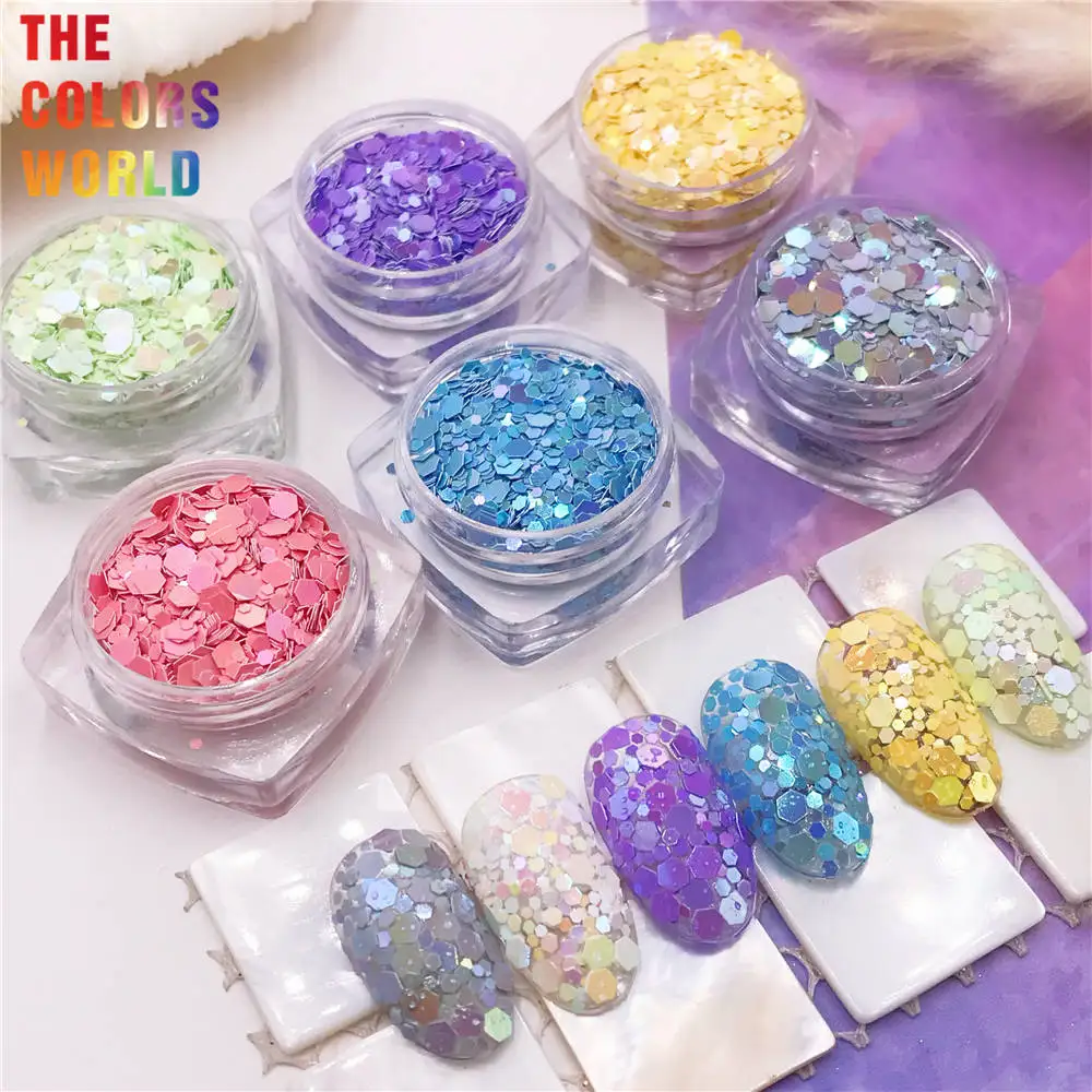 

TCT-441 Chunky Mix Hexagon Nail Glitter Nail Art Decoration Tumbler Crafts DIY Handwork Accessories Festival Party Supplier