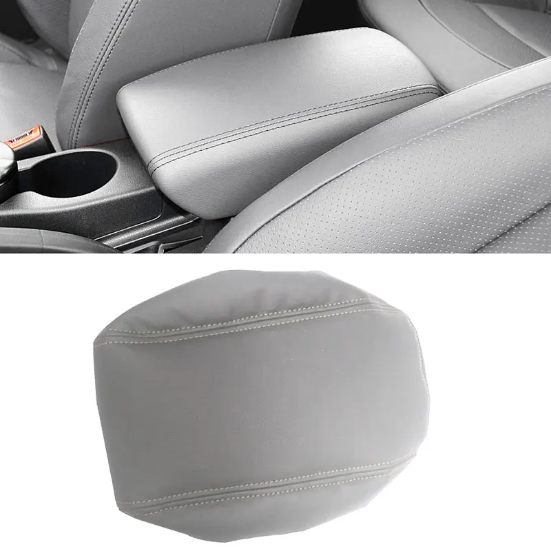 For Nissan Qashqai 2008 2009 2010- 2017 PU Leather with Sponge Car Interior Center Console Lid Armrest Box Cover Trim Gray Color